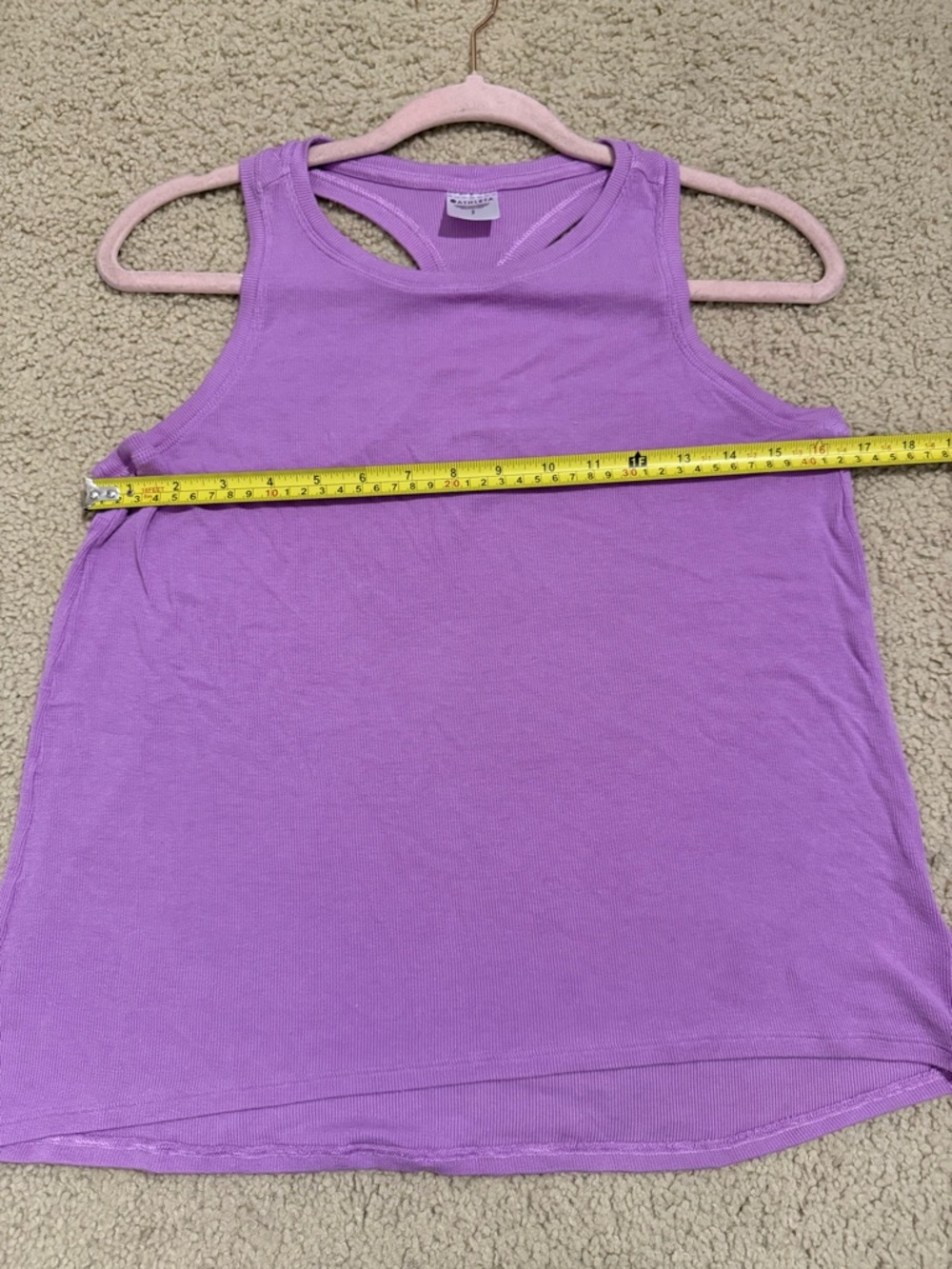 Athleta Purple Ribbed Racerback Swing Tank Top Small Modal Stretch - Picture 6 of 6